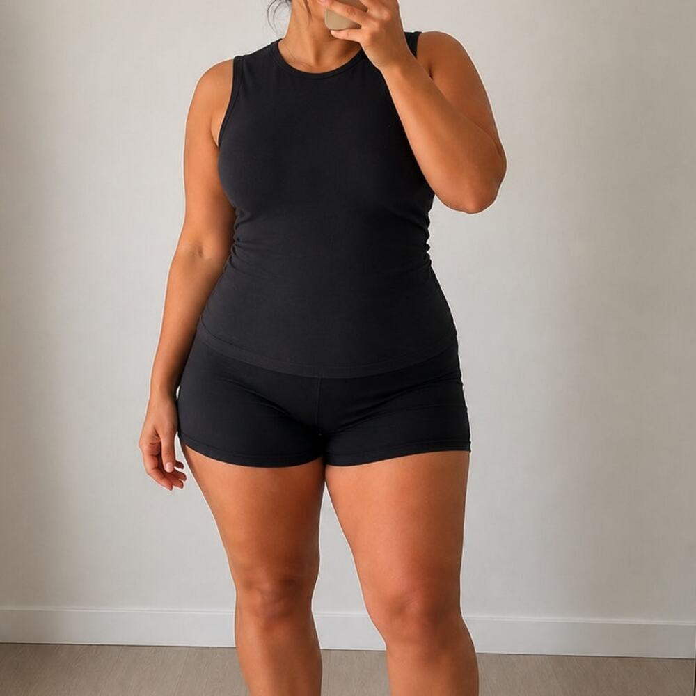Vintage Mossimo🌿Stretch Tank Top Black Women’s XL Made in USA Y2K 90s 10% Lycra